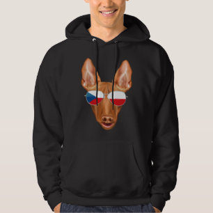 Czech Flag Pharaoh Hound Dog Czech Republic Pocket Hoodie