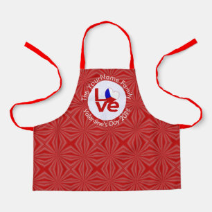 Czech Flag Red LOVE Personalized Kid's Apron