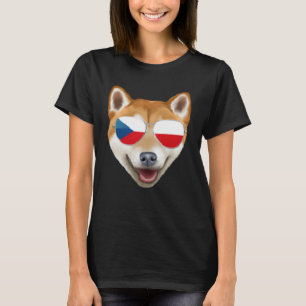 Czech Flag Shiba Inu Dog Czech Republic Pocket T-Shirt