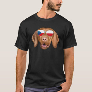 Czech Flag Vizsla Dog Czech Republic Pocket T-Shirt