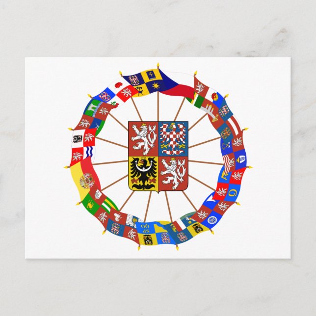 Czech Flags Pinwheel Postcard (Front)