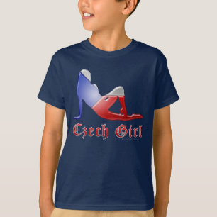 Czech Girl Silhouette Flag T-Shirt