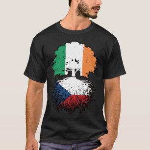 Czech Irish Ireland Tree Roots Flag T-Shirt