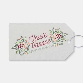 Czech Language Merry Christmas & New Year  Gift Tags