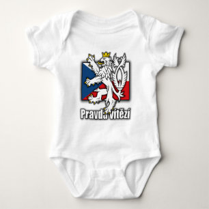 Czech Lion Coat of Arms Flag Baby Bodysuit