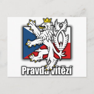 Czech Lion Coat of Arms Flag Postcard