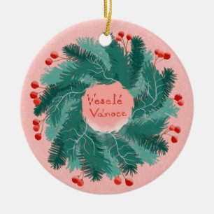 Czech Merry Christmas wreath Ornament