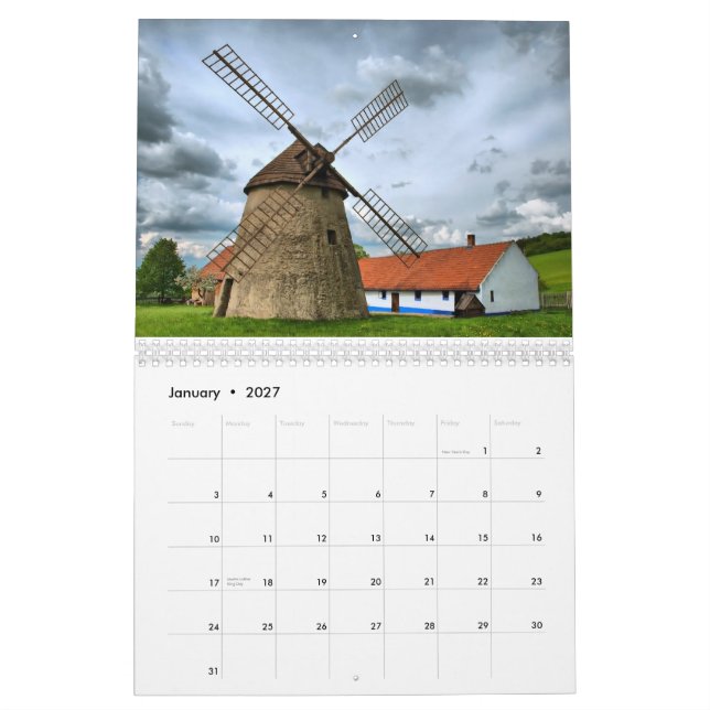 Czech Republic  2011 Calendar (Jan 2027)