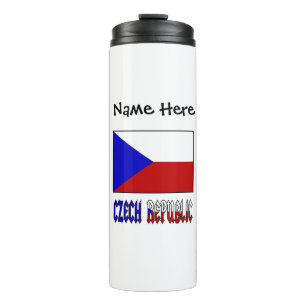 Czech Republic and Czech Flag Personalized  Thermal Tumbler