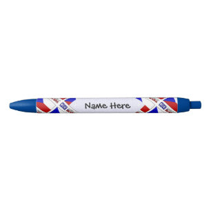 Czech Republic and Czech Flag Tiled Personalized  Black Ink Pen