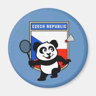 Czech Republic Badminton Panda Magnet