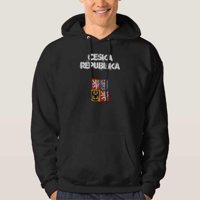Czech Republic Ceska Republika with coat of arms Hoodie (Front)