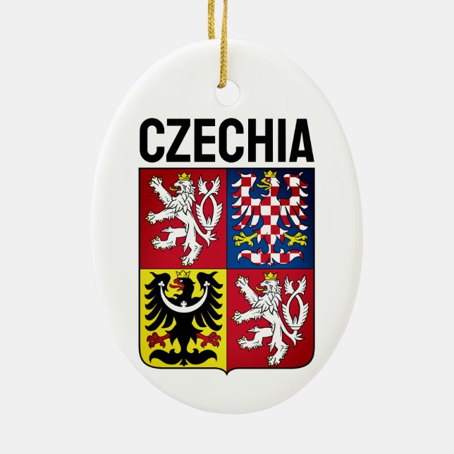 Czech Republic coat of arms Ceramic Ornament (Back)