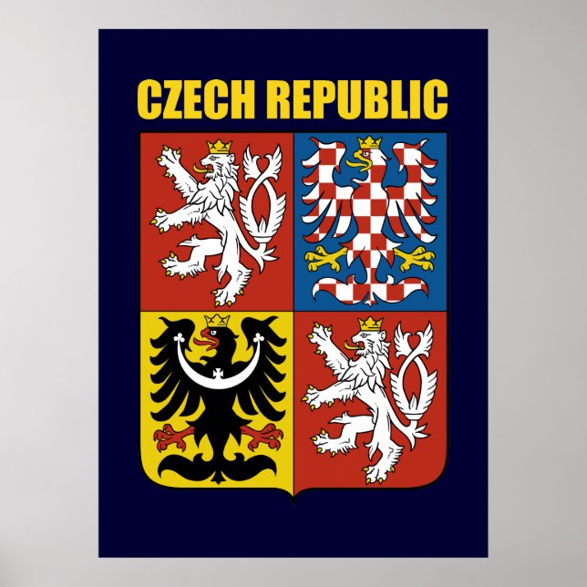 Czech Republic Coat of Arms Poster (Front)