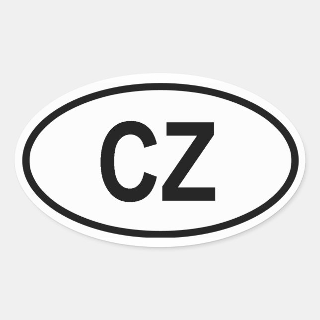 Czech Republic "CZ" Oval Sticker (Front)