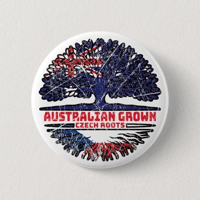 Czech Republic Czech Australian Australia Tree 2 Inch Round Button (Front)
