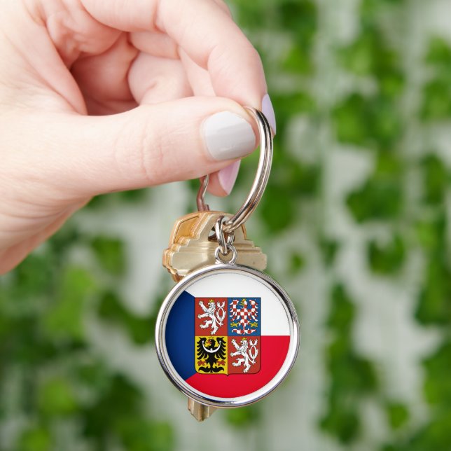 Czech Republic & Czech Flag fashion /sports fans K Keychain (Hand)