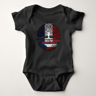 Czech Republic Czech French France Tree Roots Flag Baby Bodysuit