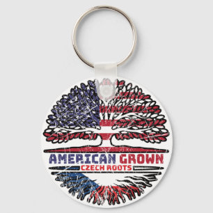 Czech Republic Czech US American USA United States Keychain