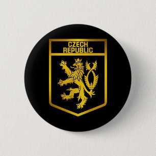 Czech Republic  Emblem 2 Inch Round Button