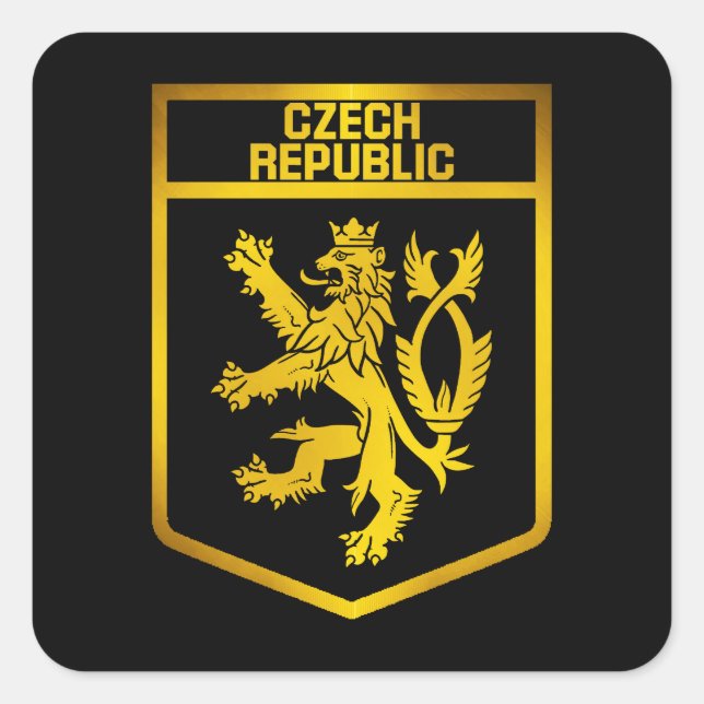 Czech Republic  Emblem Square Sticker (Front)