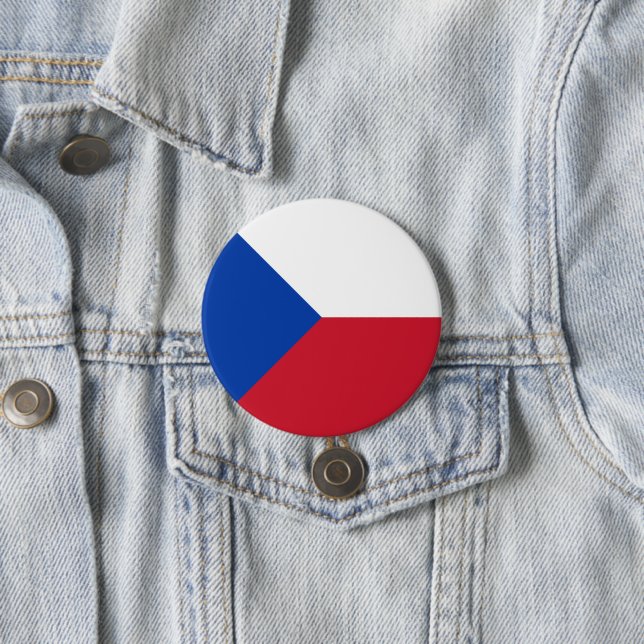 Czech Republic flag 3 Inch Round Button (In Situ)