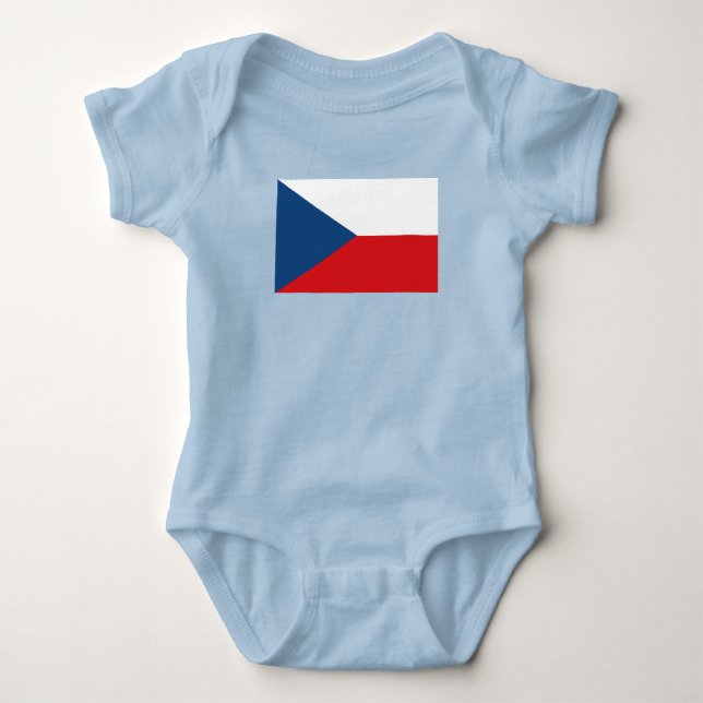 Czech Republic Flag Baby Bodysuit (Front)
