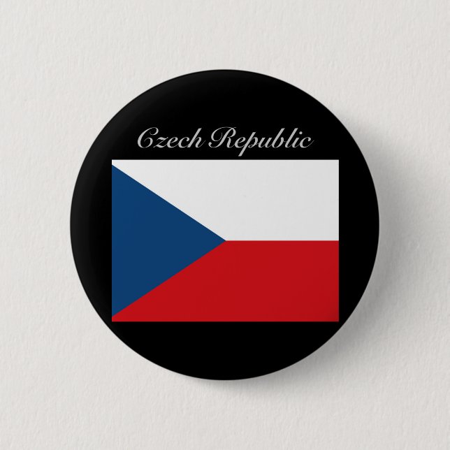 Czech Republic Flag - Ceska Republika 2 Inch Round Button (Front)