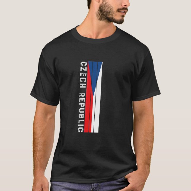 Czech Republic Flag Colours T-Shirt (Front)