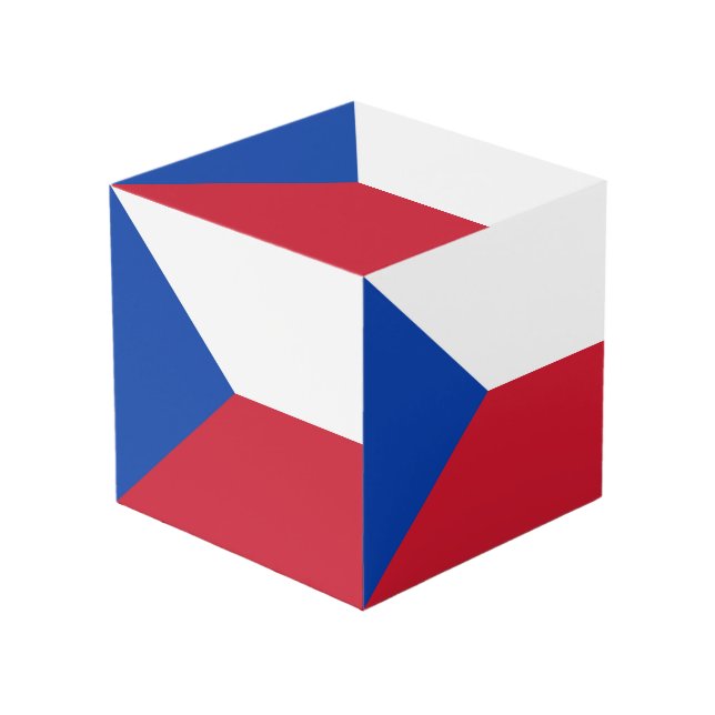 Czech Republic flag Cube (Front Angled)