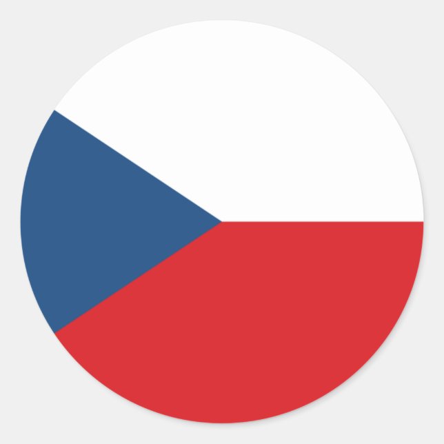 Czech Republic Flag CZ Classic Round Sticker (Front)