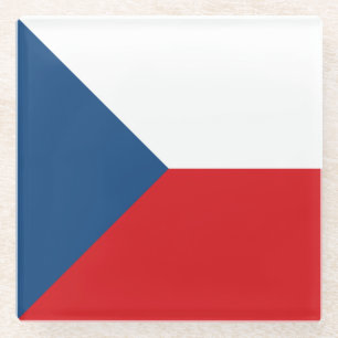 Czech Republic Flag Glass Coaster