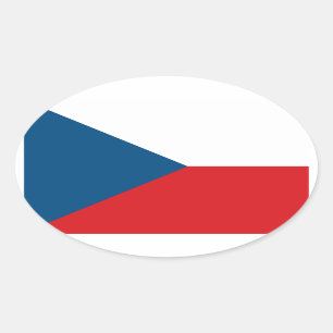 Czech Republic Flag Oval Sticker