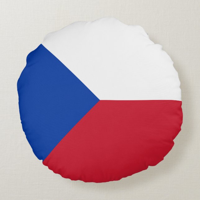 Czech Republic flag Round Pillow (Back)