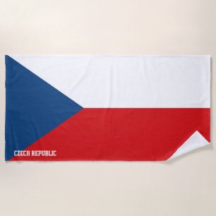 Czech Republic Flag Splendid Patriotic Beach Towel