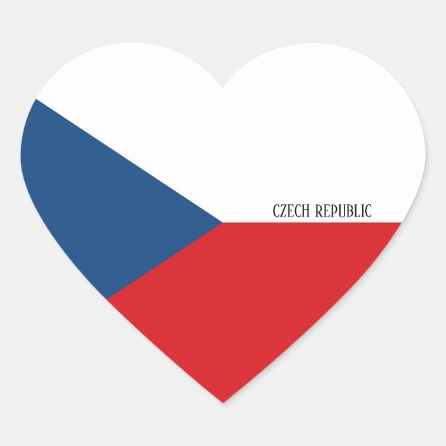 Czech Republic Flag Splendid Patriotic Heart Sticker (Front)