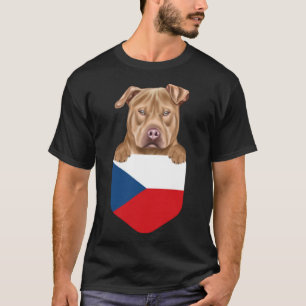 Czech Republic Flag Usa Staffordshire Terrier Dog T-Shirt