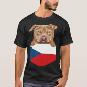 Czech Republic Flag Usa Staffordshire Terrier Dog T-Shirt