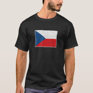 Czech Republic Flag With Vintage Czech National Co T-Shirt