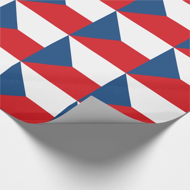 Czech Republic Flag Wrapping Paper (Corner)