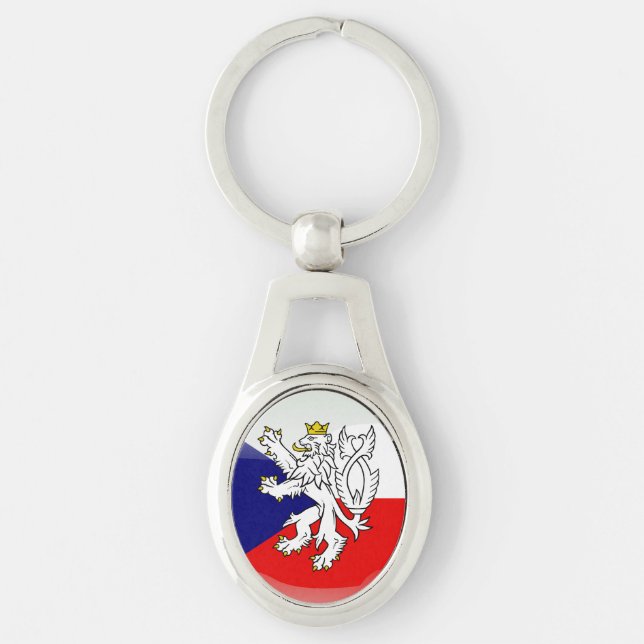 Czech Republic glossy flag Keychain (Front)