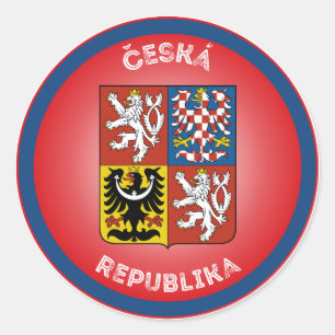 Czech Republic Heritage Emblem Classic Round Sticker