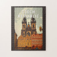 Czech Republic Illustration Travel Art Vintage
