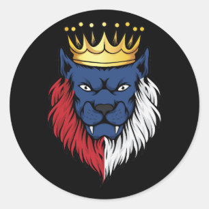 Czech Republic Lion King Flag Classic Round Sticker