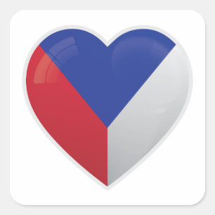 Czech Republic Love Icon Square Sticker