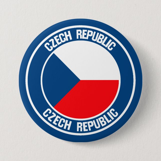 Czech Republic Round Emblem 3 Inch Round Button (Front)