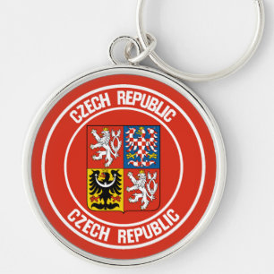 Czech Republic Round Emblem Keychain