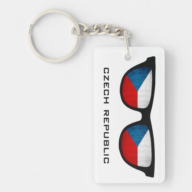 Czech Republic Shades custom text & colour keychai Keychain (Front)