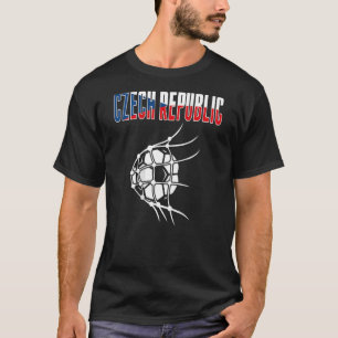 Czech Republic Soccer Ball In Net Support Czech F T-Shirt