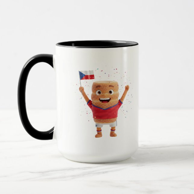 Czech Republic Soccer Mug - Funny Cinnamon Roll  (Left)